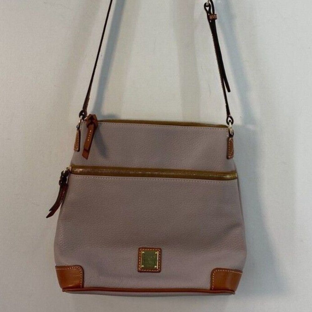 Dooney & Bourke Lilac Pebbled Leather  Adjustable Strap Crossbody Purse Bag